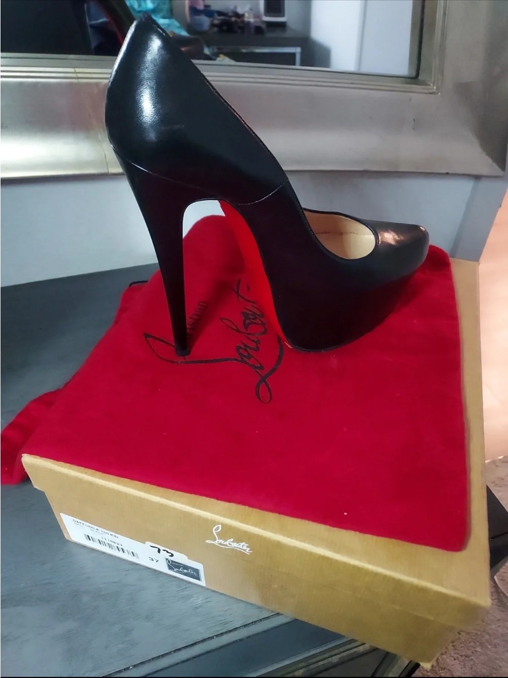 Christian Louboutin Black Platform Daffodile Stiletto Pump